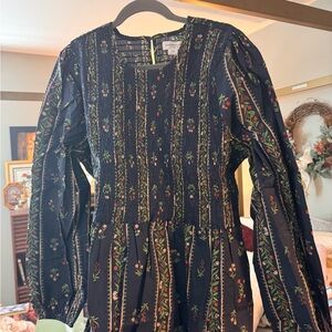 Wallflower Kisses Smocked Waist Long-Sleeve Spring Top